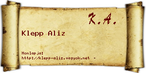 Klepp Aliz névjegykártya